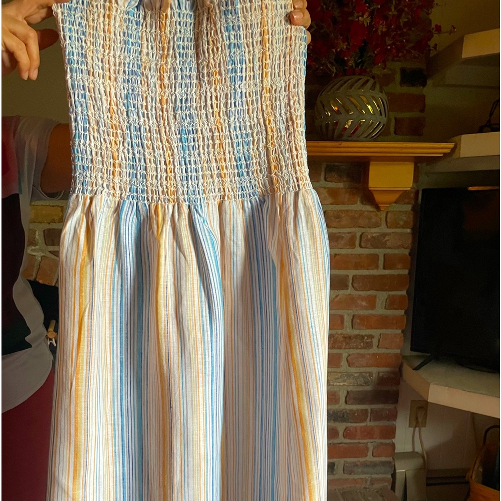 Reformation Bermuda strapless linen dress